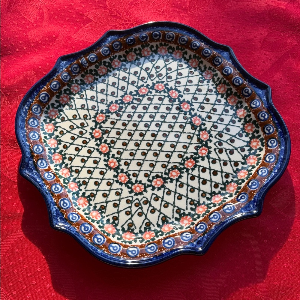 Unikat Handcrafted Polish pottery Dinner Plate 11”